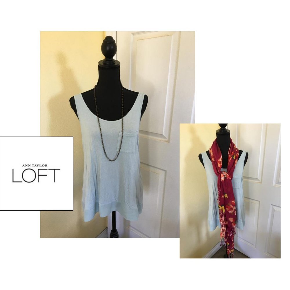 Loft Tank, Light Blue Size Medium